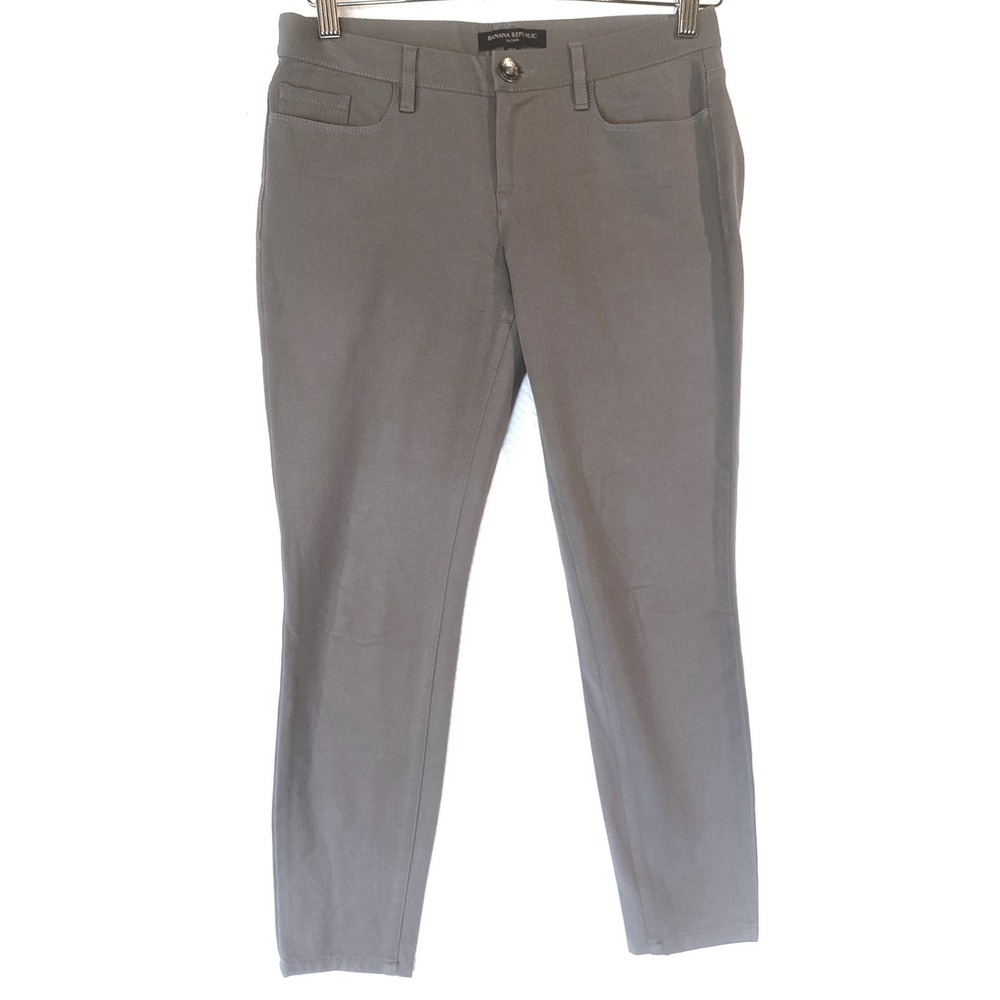 Banana Republic Sloan Fit Skinny Ankle Pants Gray Petite‎ 2P Workwear Trousers